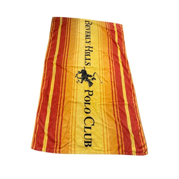 VTG Beverly Hills Polo Club Equestrian Stripped Beach Towel 36"x 70" Pool Resort - Picture 7 of 12
